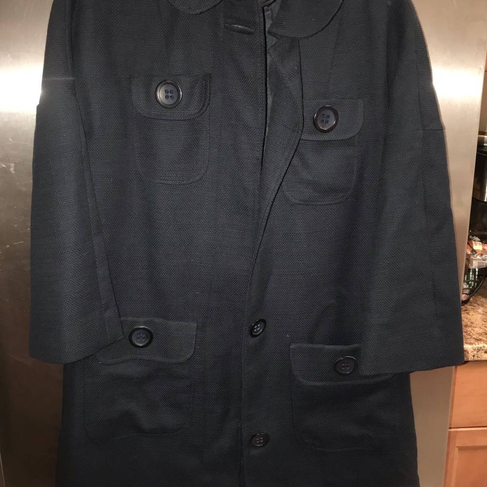 BNWOT navy French connection 3/4 sleeve pea coat - Picture 2 of 5